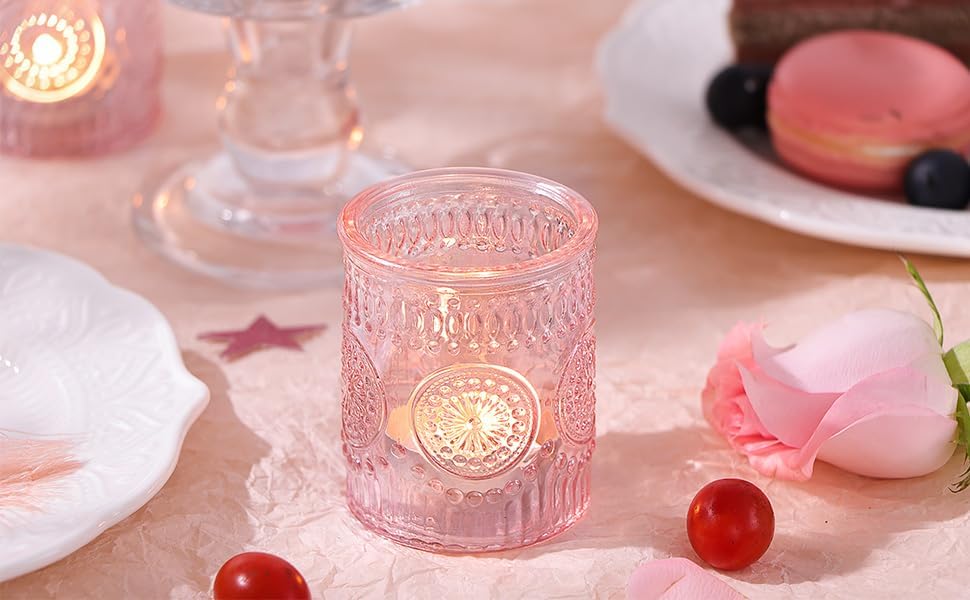 Pack of 24 - Glass Tea Lights Candle Holders for Wedding Table Centerpieces