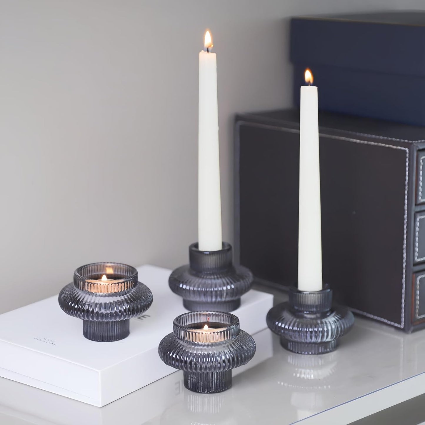 Pack of 6 - Versatile Candle Holders for Candlesticks or Tea Lights Candles