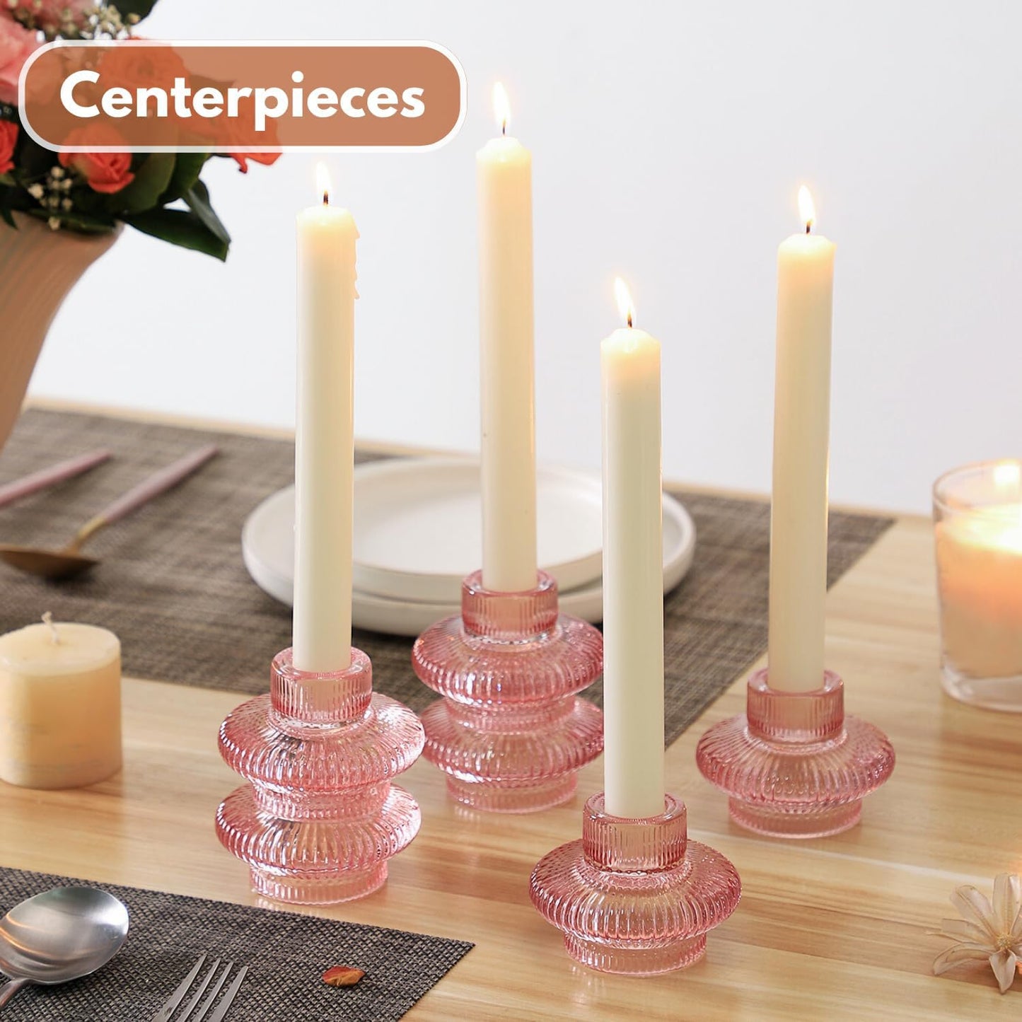 Pack of 6 - Versatile Candle Holders for Candlesticks or Tea Lights Candles