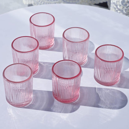 Pack of 24 - Candle Holder Ribbed Votive Candle Holders