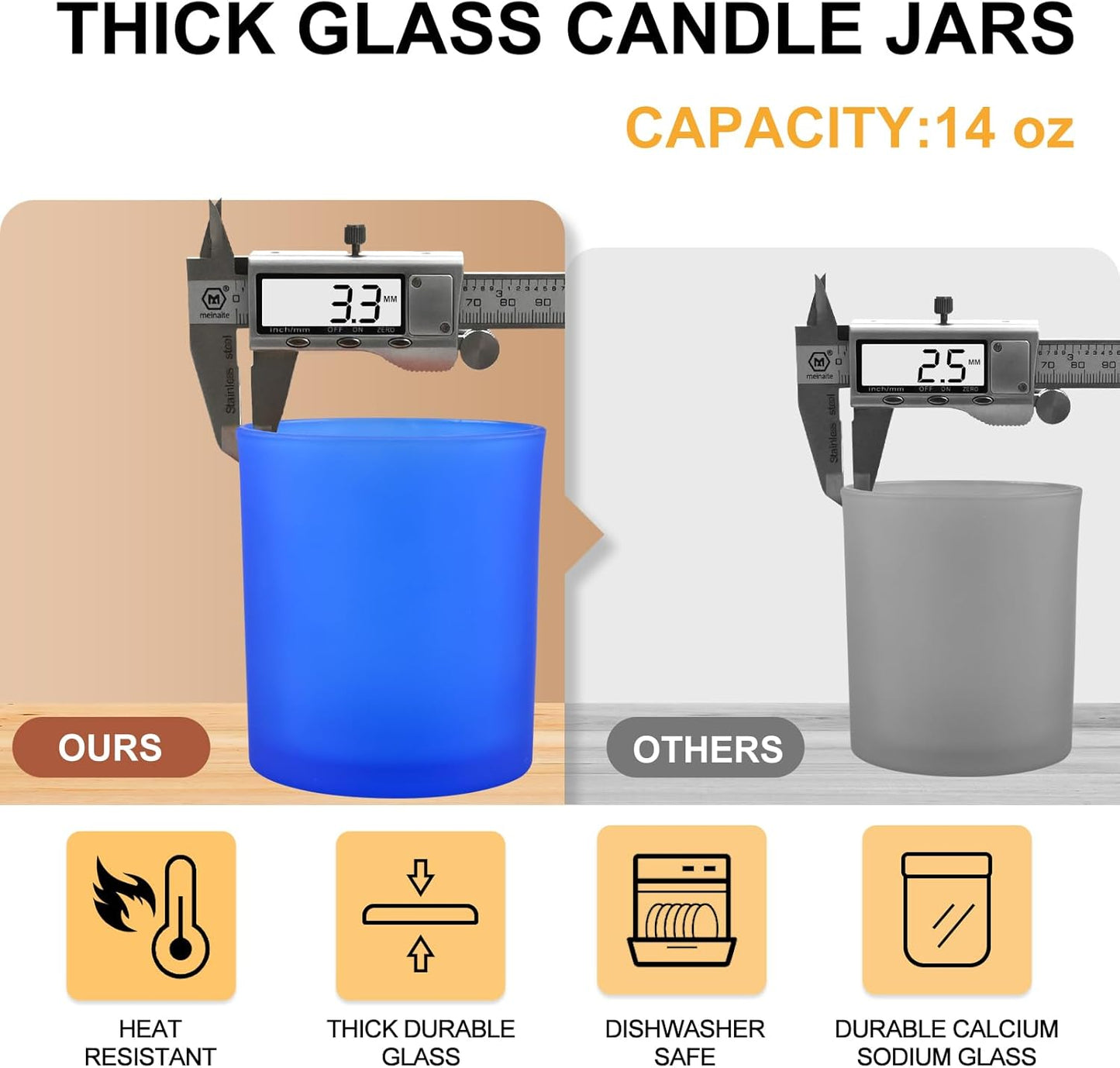 Pack of 20 - 7 OZ Thick Candle Jars for Making Candles