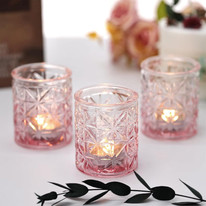 Pack of 24 - Pink Votive Candle Holders, Christmas Candle Holders, Wedding, Home Decoration, Birthday Party, Gifts