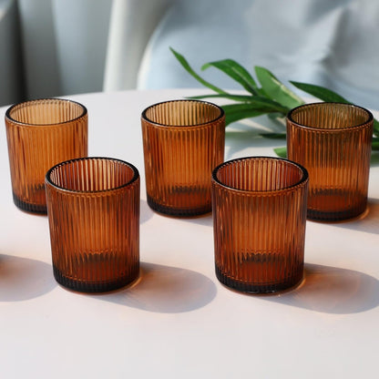 Pack of 24 - Candle Holder Ribbed Votive Candle Holders