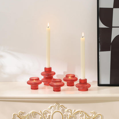 Pack of 6 - Versatile Candle Holders for Candlesticks or Tea Lights Candles