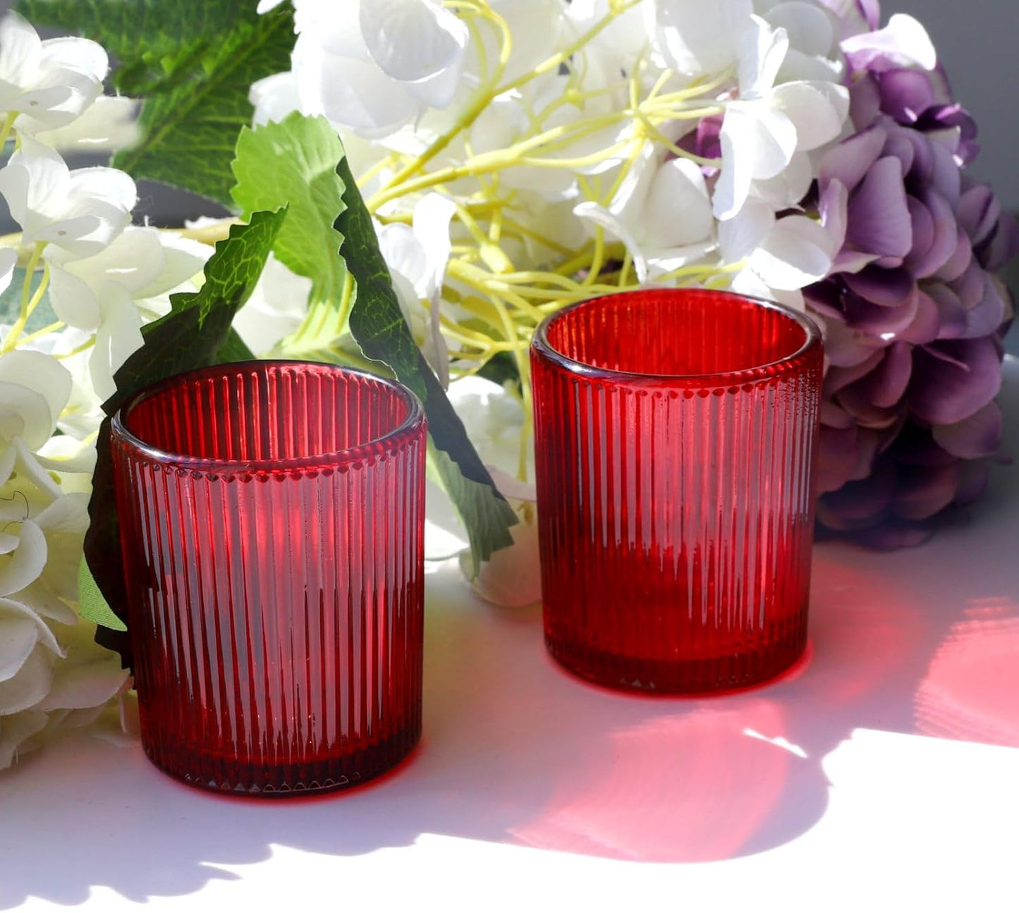 Pack of 24 - Candle Holder Ribbed Votive Candle Holders