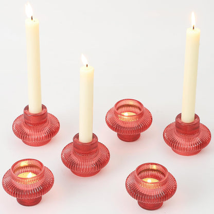 Pack of 6 - Versatile Candle Holders for Candlesticks or Tea Lights Candles