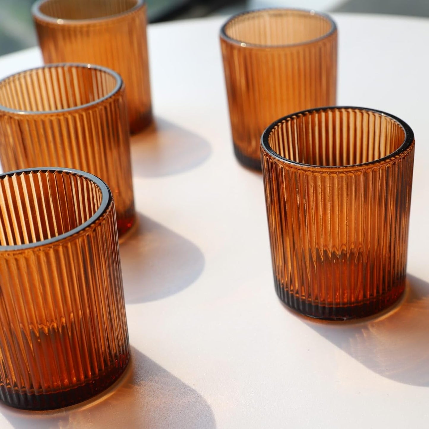 Pack of 24 - Candle Holder Ribbed Votive Candle Holders