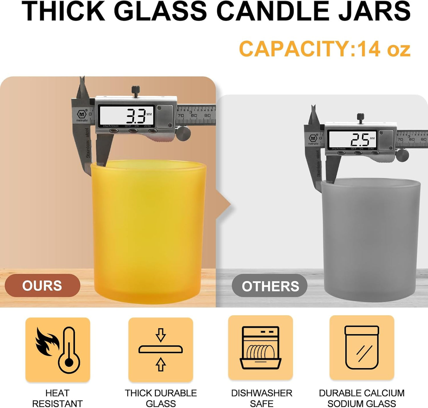 Pack of 20 - 7 OZ Thick Candle Jars for Making Candles