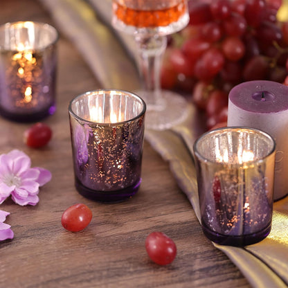 Pack of 24 - Votive Candle Holders, Speckles Mercury Glass Tealight Candle Holder