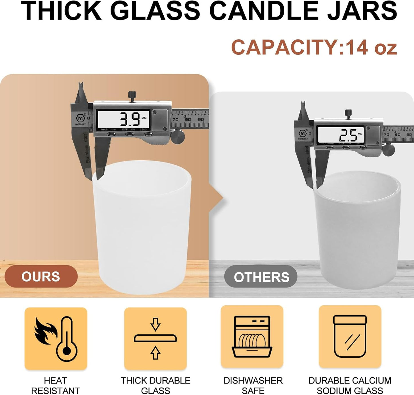 Pack of 20 - 7 OZ Thick Candle Jars for Making Candles