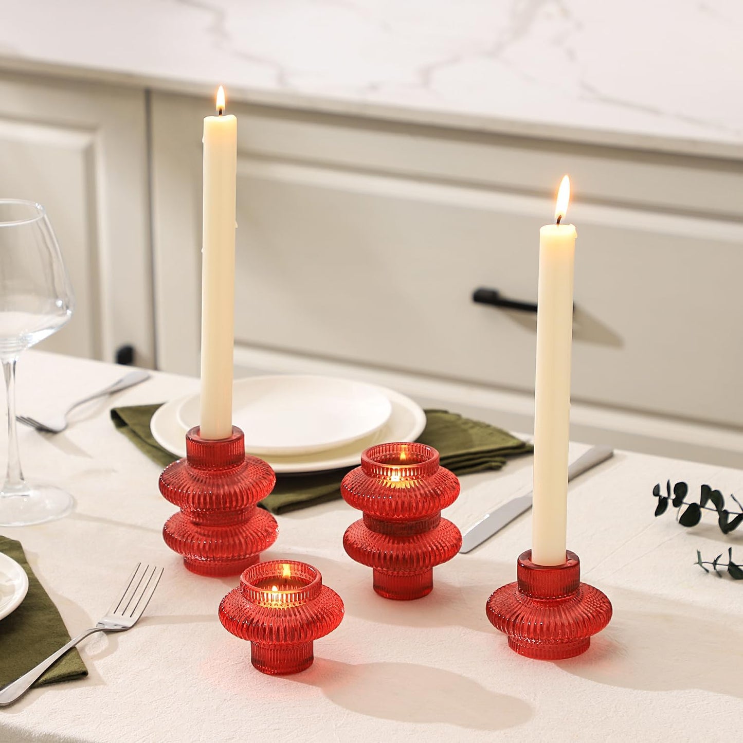 Pack of 6 - Versatile Candle Holders for Candlesticks or Tea Lights Candles