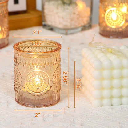 Pack of 24 - Glass Tea Lights Candle Holders for Wedding Table Centerpieces, Birthday Parties, Home Decor and Holiday Decor