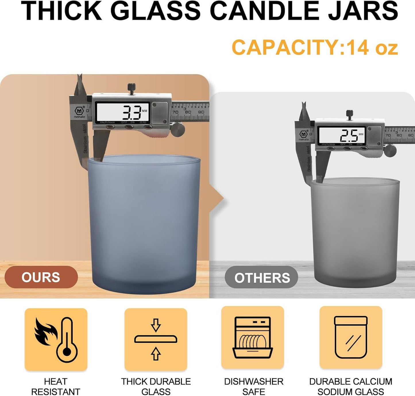 Pack of 20 - 7 OZ Thick Candle Jars for Making Candles