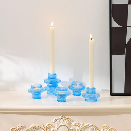 Pack of 6 - Versatile Candle Holders for Candlesticks or Tea Lights Candles