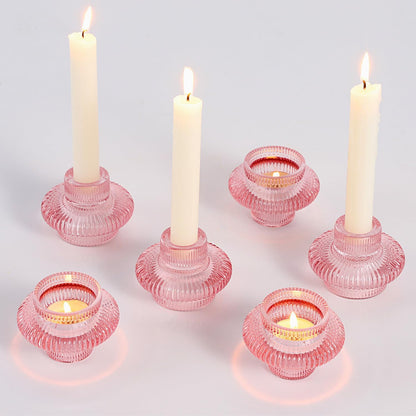 Pack of 6 - Versatile Candle Holders for Candlesticks or Tea Lights Candles