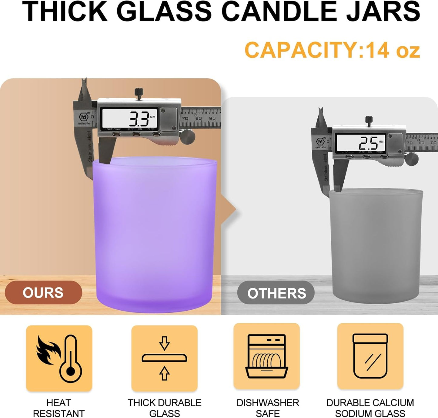 Pack of 20 - 7 OZ Thick Candle Jars for Making Candles