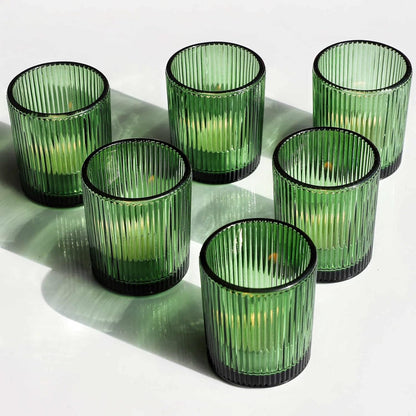 Pack of 24 - Candle Holder Ribbed Votive Candle Holders