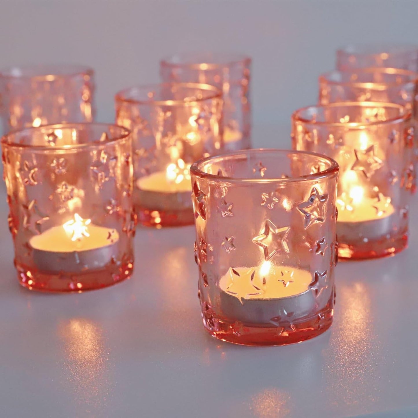 Pack of 24 - Votive Candle Holders for Valentines Day Gifts, Tealight Candle