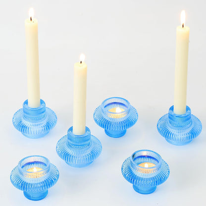 Pack of 6 - Versatile Candle Holders for Candlesticks or Tea Lights Candles