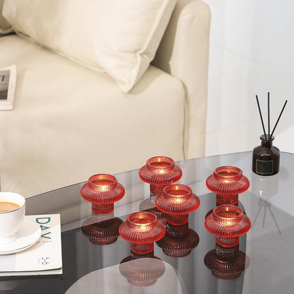 Pack of 6 - Versatile Candle Holders for Candlesticks or Tea Lights Candles