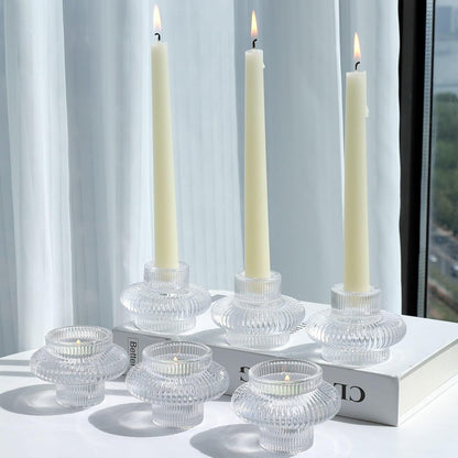 Pack of 6 - Versatile Candle Holders for Candlesticks or Tea Lights Candles