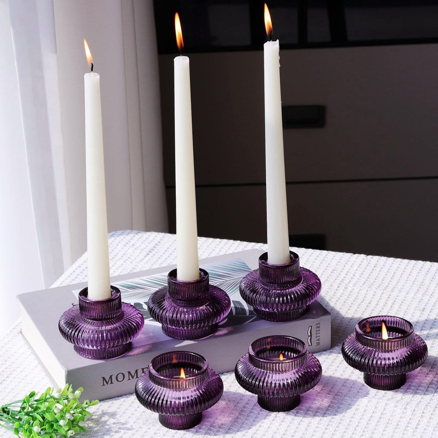 Pack of 6 - Versatile Candle Holders for Candlesticks or Tea Lights Candles