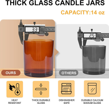 Pack of 20 - 7 OZ Thick Candle Jars for Making Candles