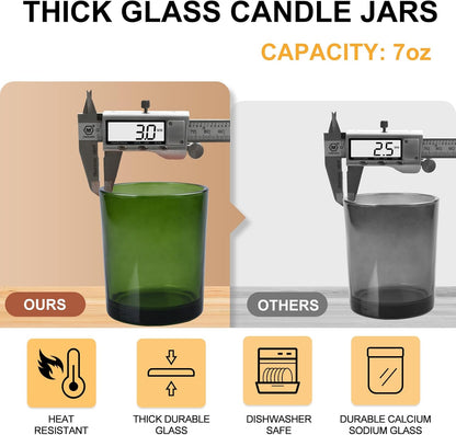 Pack of 20 - 7 OZ Thick Candle Jars for Making Candles