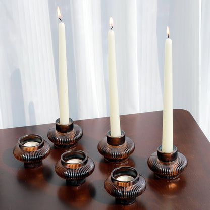 Pack of 6 - Versatile Candle Holders for Candlesticks or Tea Lights Candles