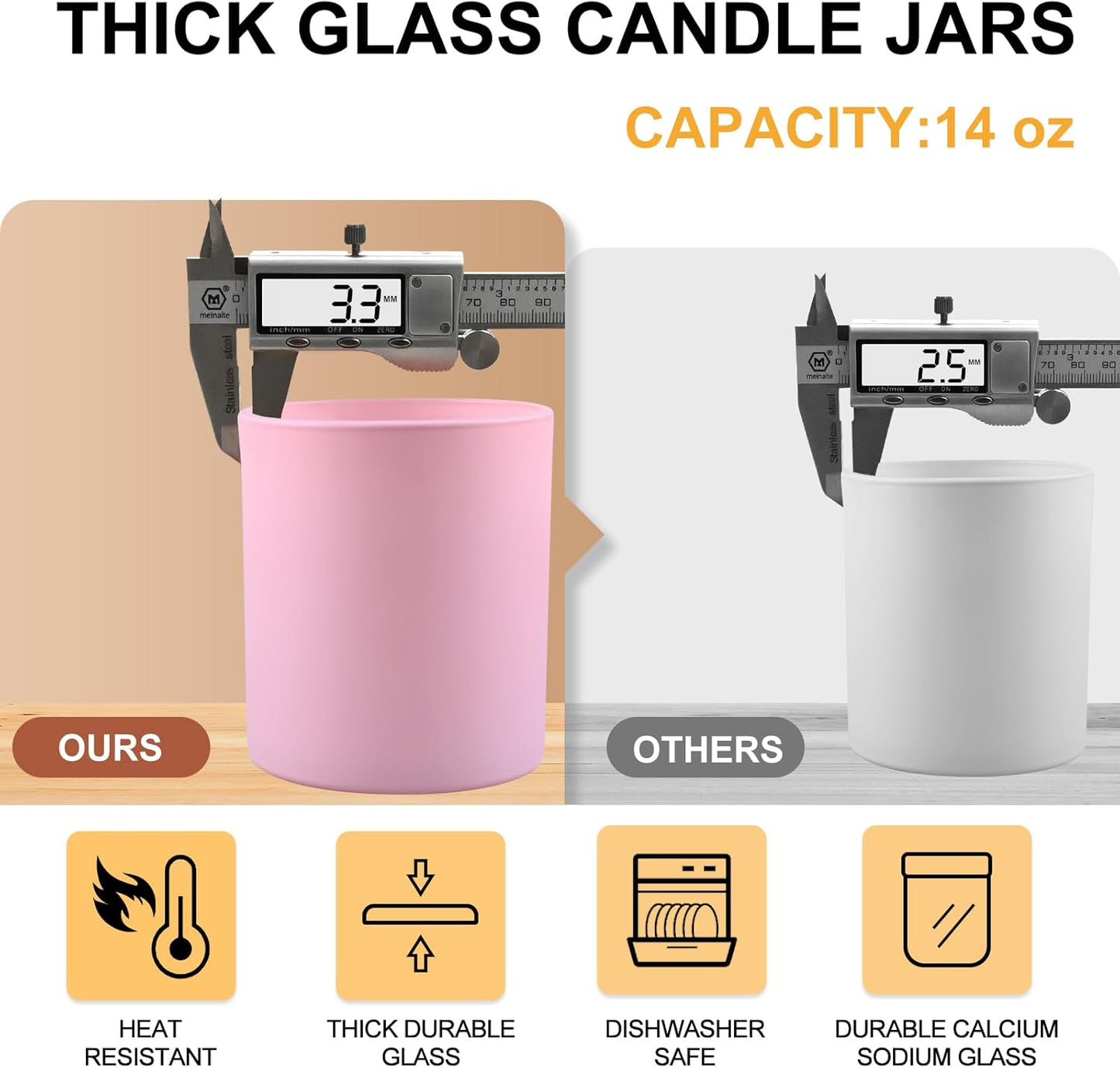 Pack of 20 - 7 OZ Thick Candle Jars for Making Candles