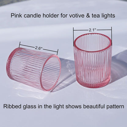 Pack of 24 - Candle Holder Ribbed Votive Candle Holders