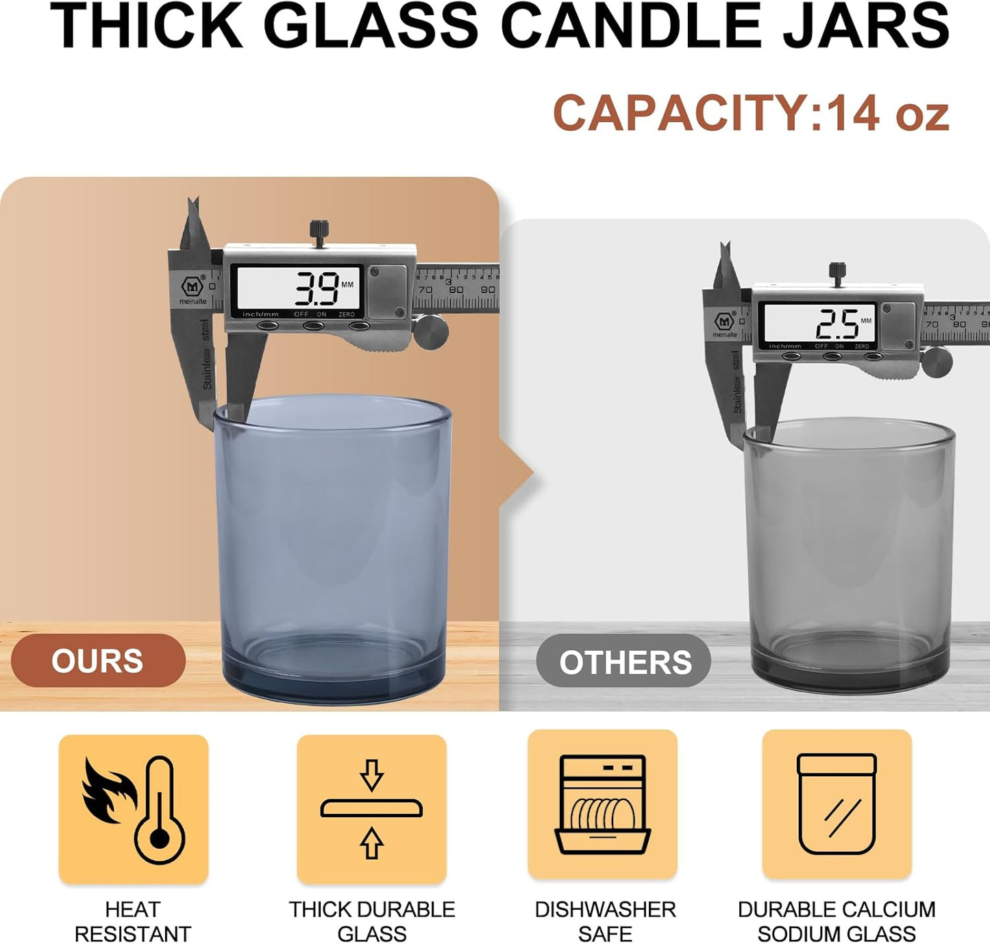 Pack of 20 - 7 OZ Thick Candle Jars for Making Candles