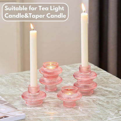 Pack of 6 - Versatile Candle Holders for Candlesticks or Tea Lights Candles