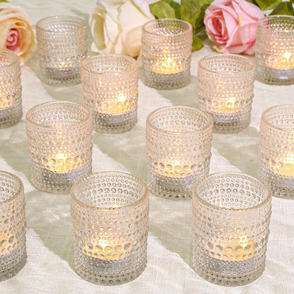 Pack of 24 - Votive Candle Holders Bulk for Table Centerpiece