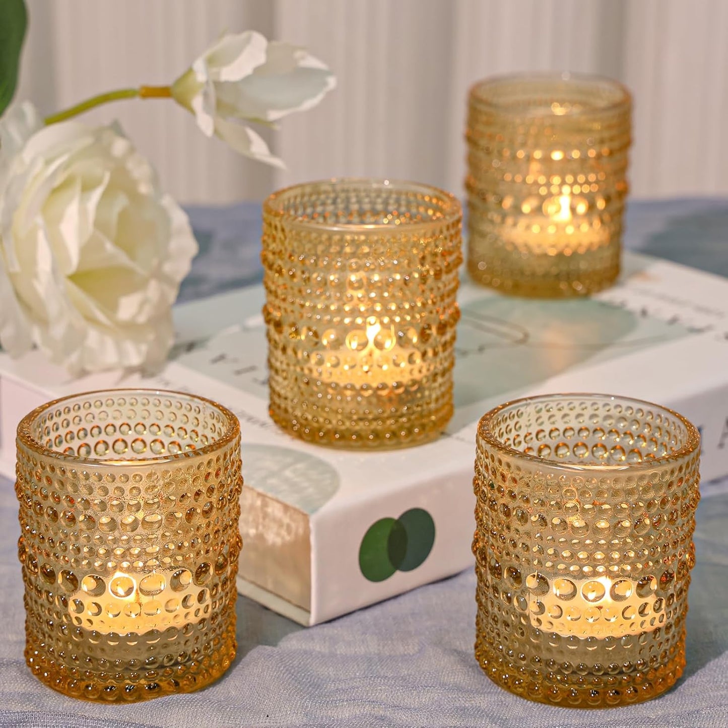 Pack of 24 - Votive Candle Holders Bulk for Table Centerpiece