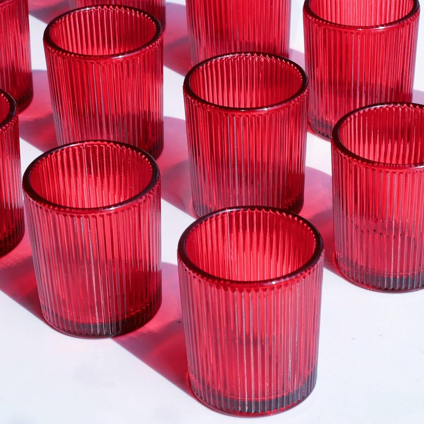 Pack of 24 - Candle Holder Ribbed Votive Candle Holders