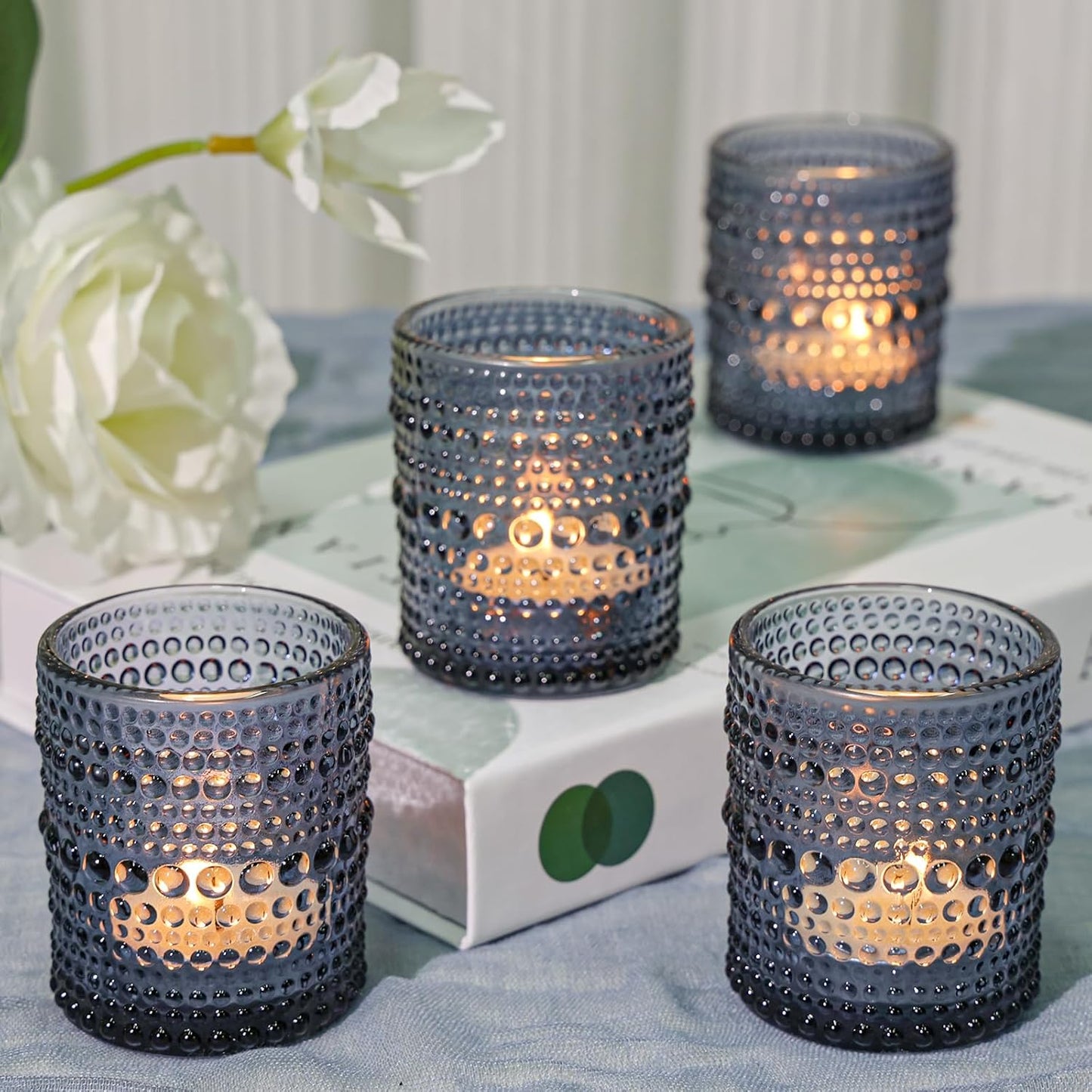 Pack of 24 - Votive Candle Holders Bulk for Table Centerpiece