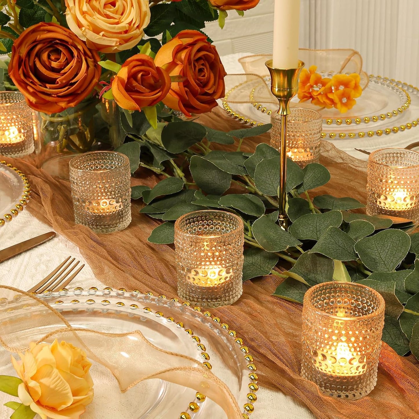 Pack of 24 - Votive Candle Holders Bulk for Table Centerpiece