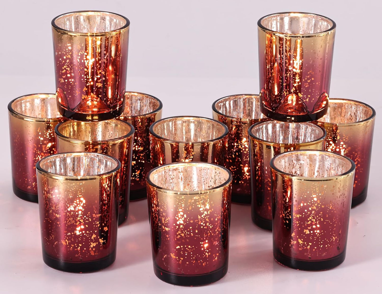 Pack of 24 - Votive Candle Holders, Speckles Mercury Glass Tealight Candle Holder