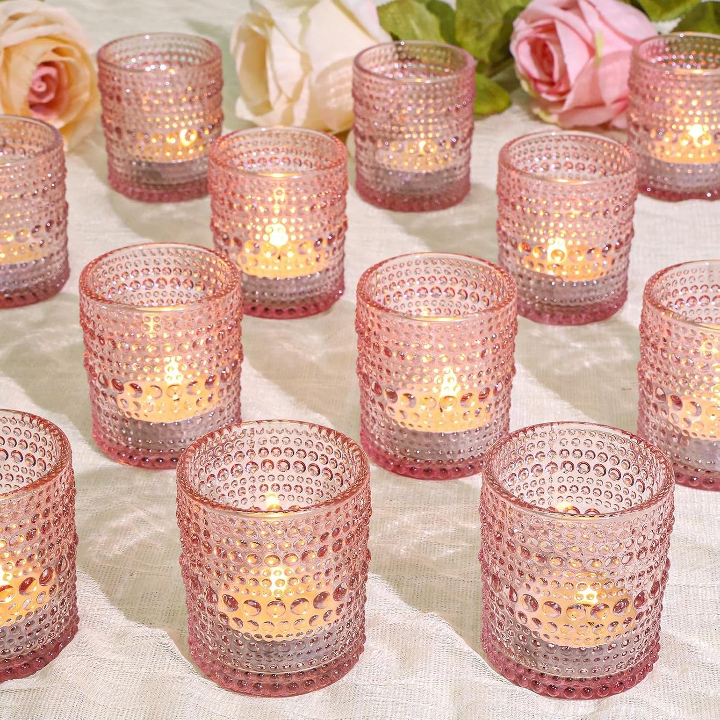 Pack of 24 - Votive Candle Holders Bulk for Table Centerpiece