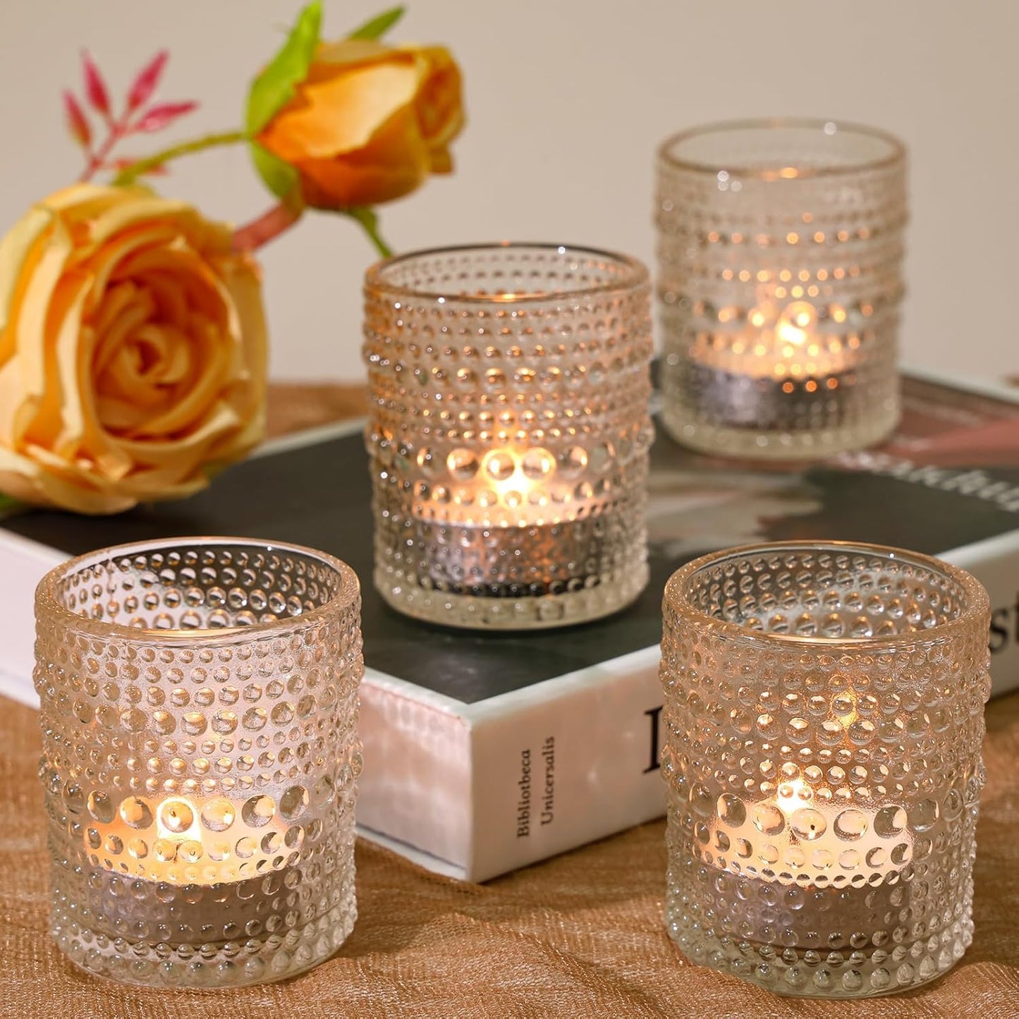 Pack of 24 - Votive Candle Holders Bulk for Table Centerpiece