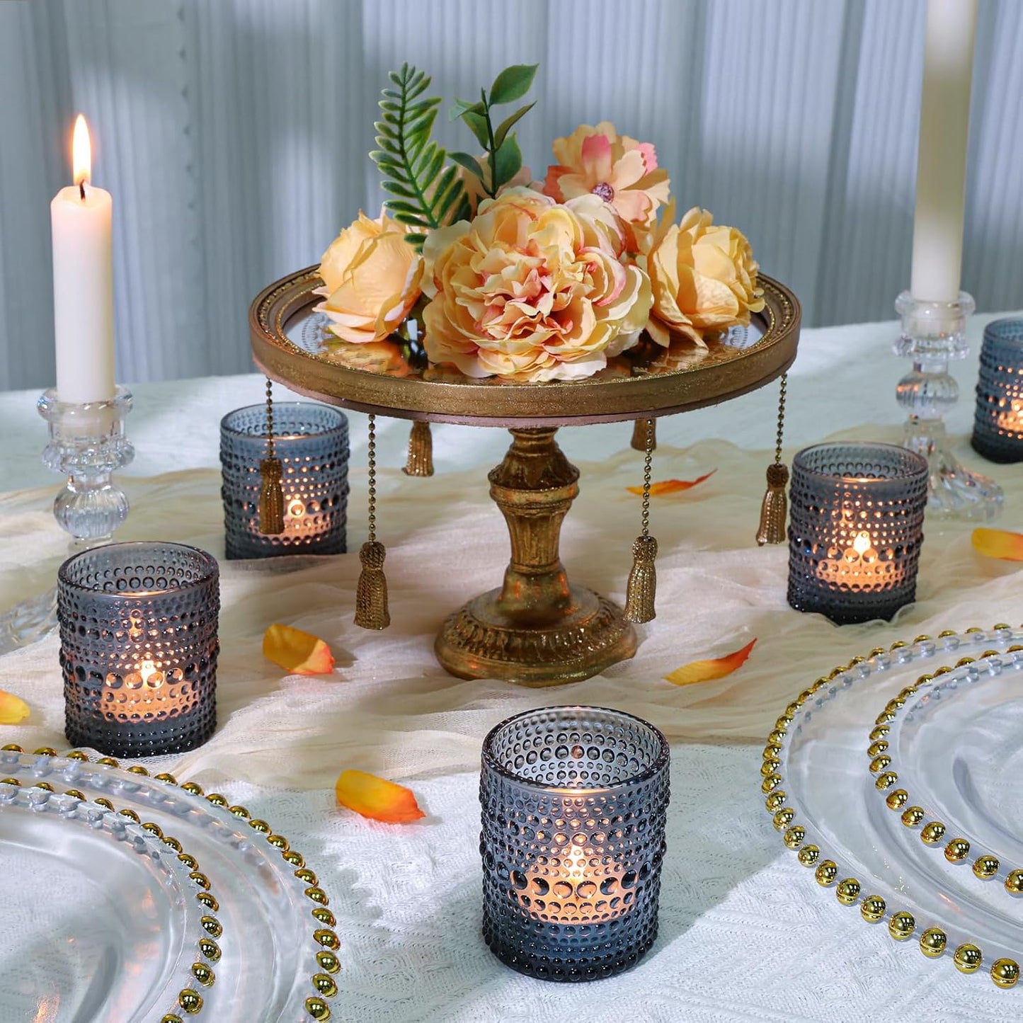 Pack of 24 - Votive Candle Holders Bulk for Table Centerpiece