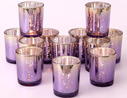 Pack of 24 - Votive Candle Holders, Speckles Mercury Glass Tealight Candle Holder