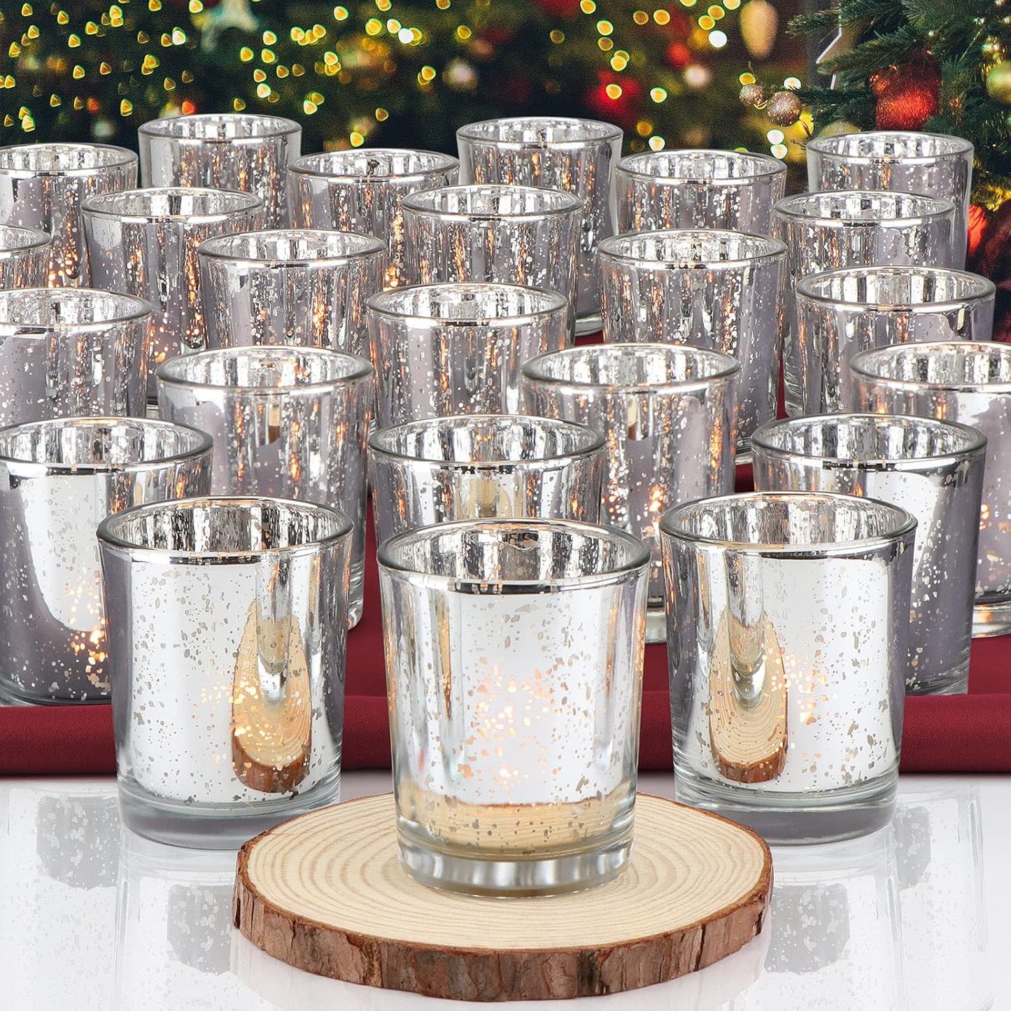 Pack of 24 - Votive Candle Holders 24pcs, Tealight Candle Holders for Table Centerpieces