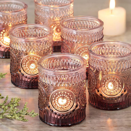 Pack of 24 - Glass Tea Lights Candle Holders for Wedding Table Centerpieces, Birthday Parties, Home Decor and Holiday Decor