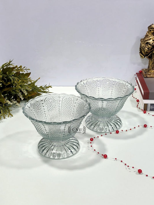 Designer Glass Bowl Plain Set of 2