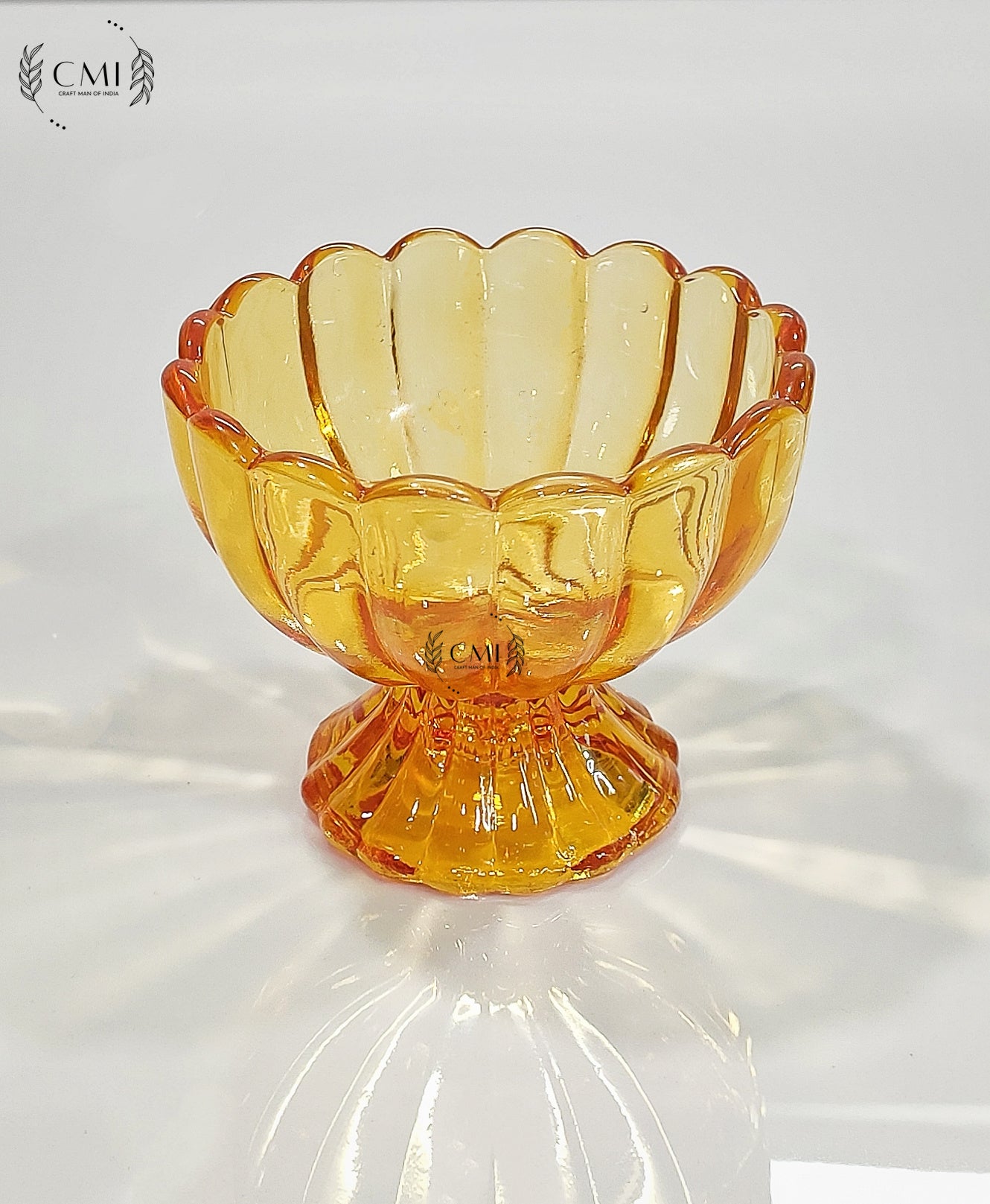 Glass Bowl Set of Ice-Cream Gold