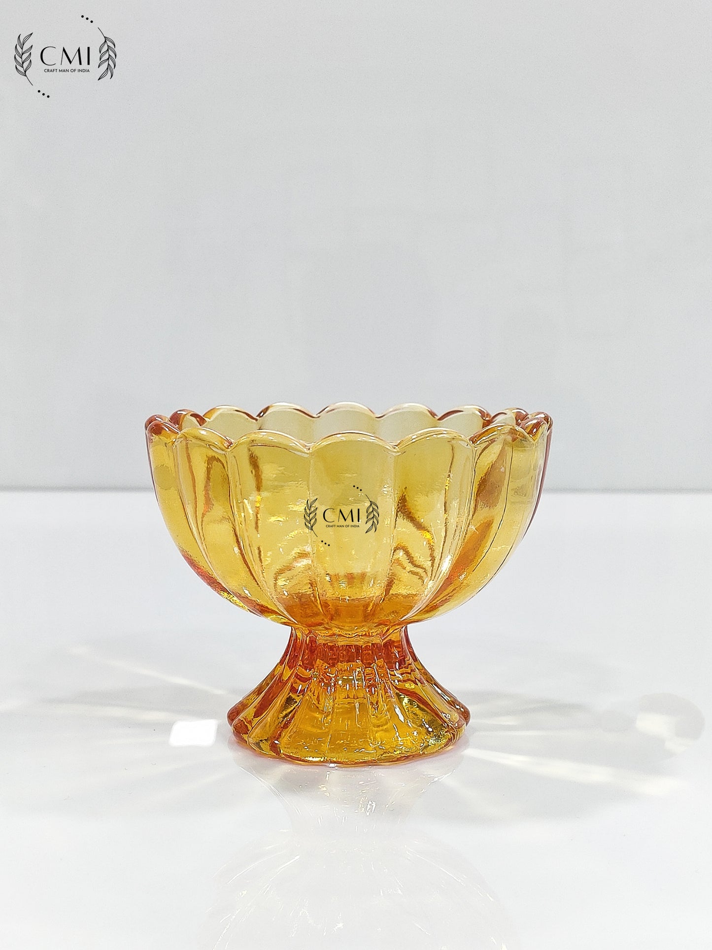 Glass Bowl Set of Ice-Cream Gold