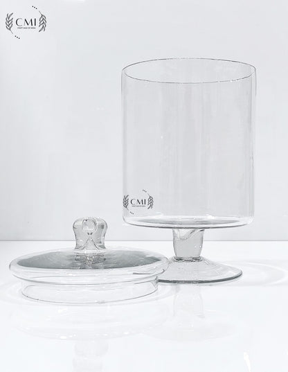 Pedestal Glass Jar With Lid Big