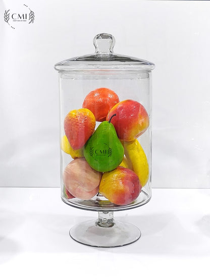 Pedestal Glass Jar With Lid Big